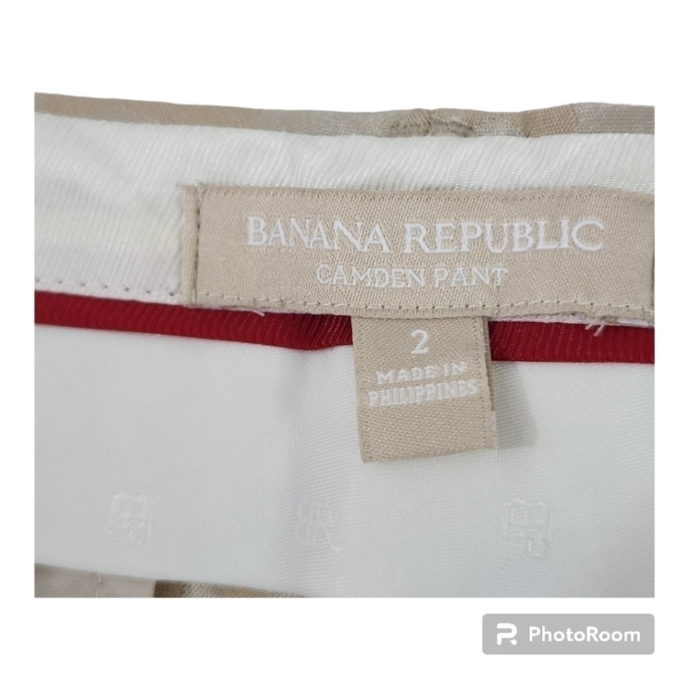Banana Republic Camden Geometric Print Jaquard Ankle Beige Pants - Picture 10 of 10